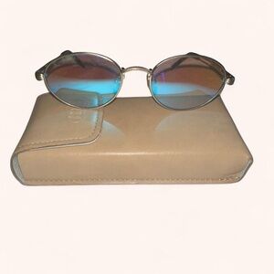 Crap Eyewear UO Exclusive The New Riddim Gold Frame Sunglasses with Blue Lenses